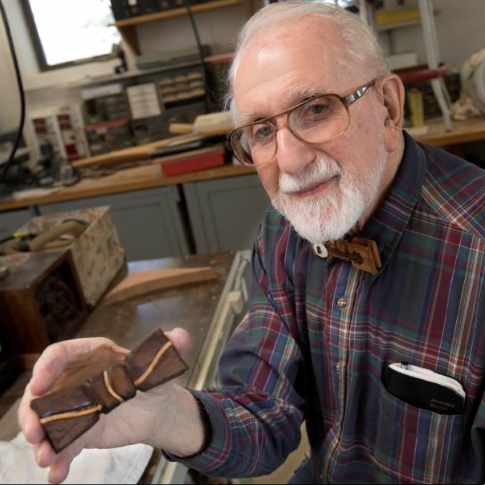 HandCarved KOA Wood BowTie Matching Cufflinks - Picture 5 of 7